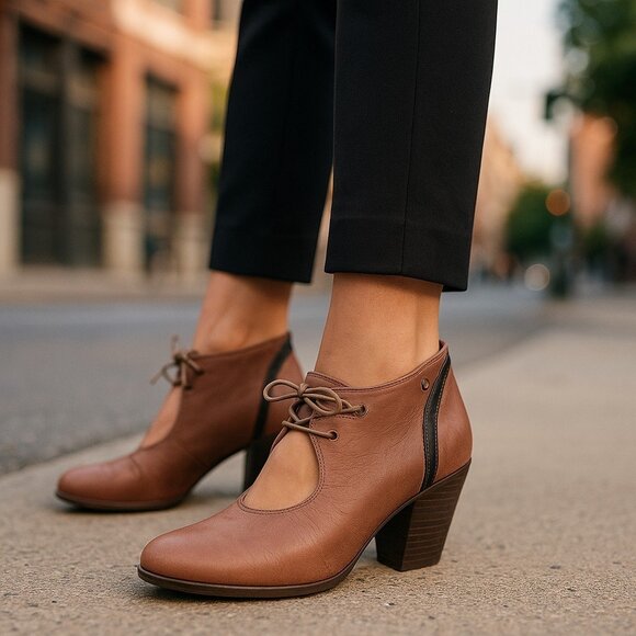 Sundance Shoes - SERGIO TOMANI SUNDANCE Lace Up Boots 40 9 Artsy Leather Earthy Boho Ankle Travel